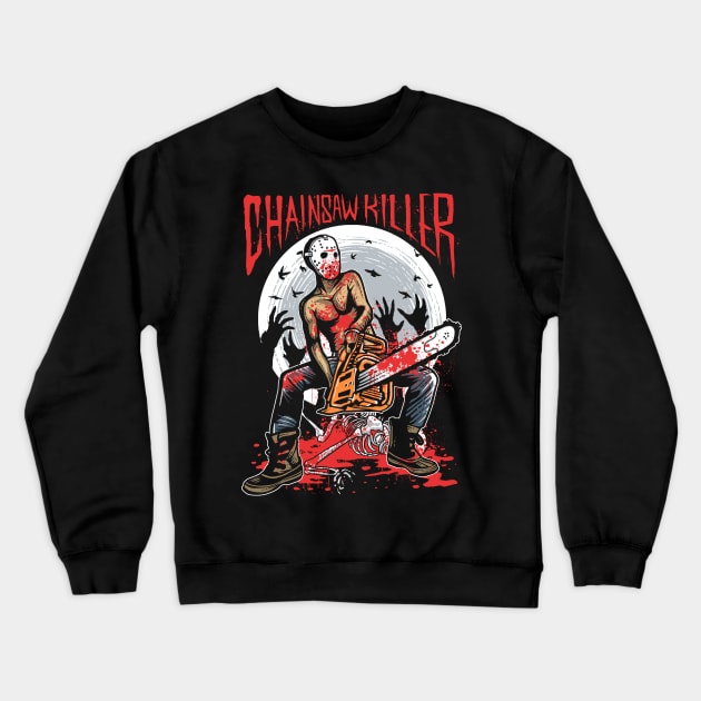 ChainsawKiller Crewneck Sweatshirt by Dark Planet Tees